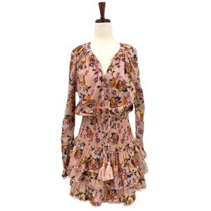 Allison New York Floral Smocked Ruffle Mini Dress Medium